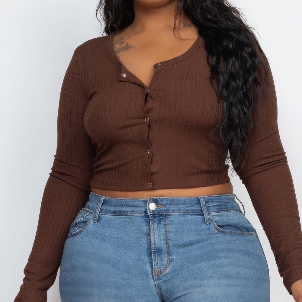 Button Up Cropped Top